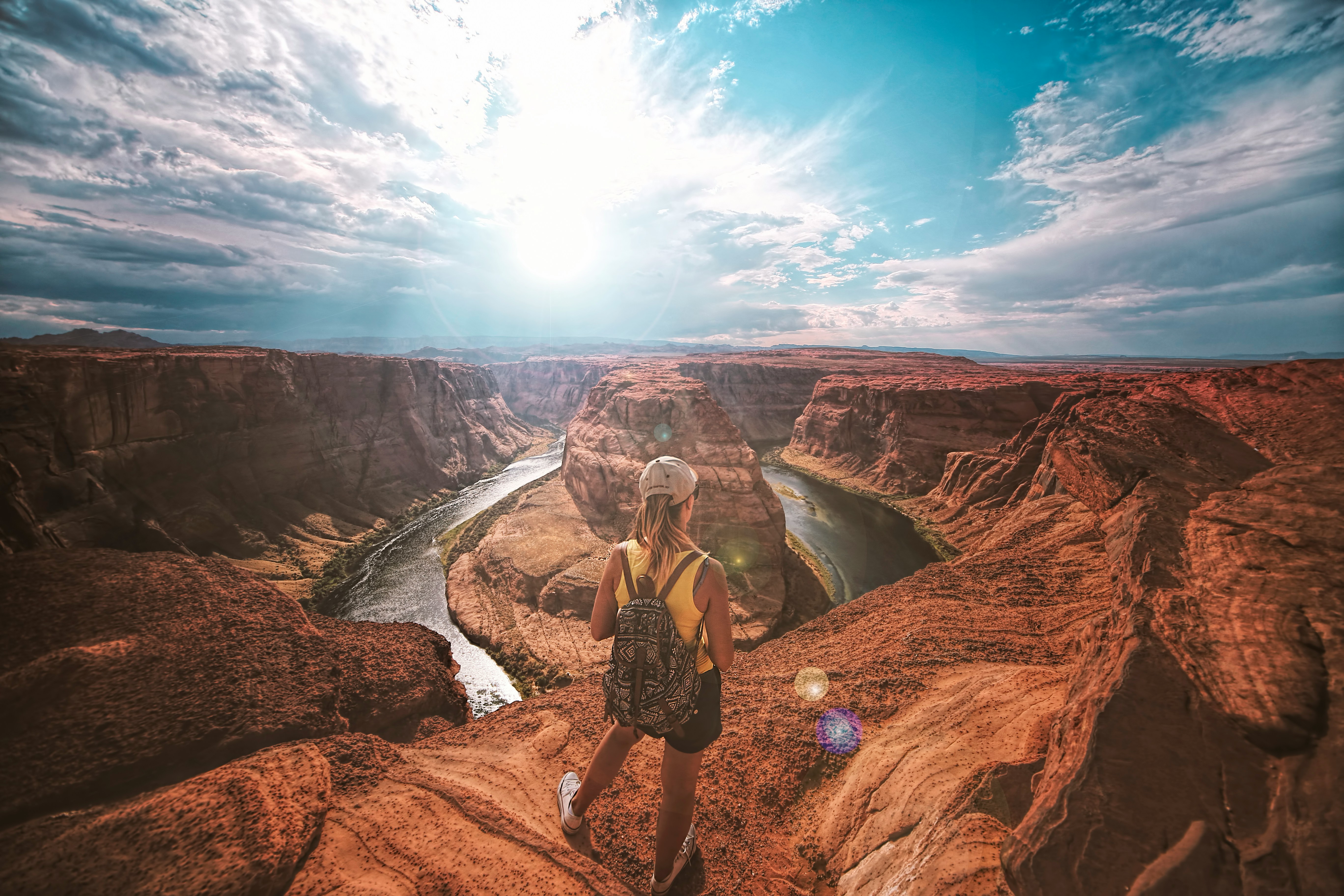 Woman watching over canyon