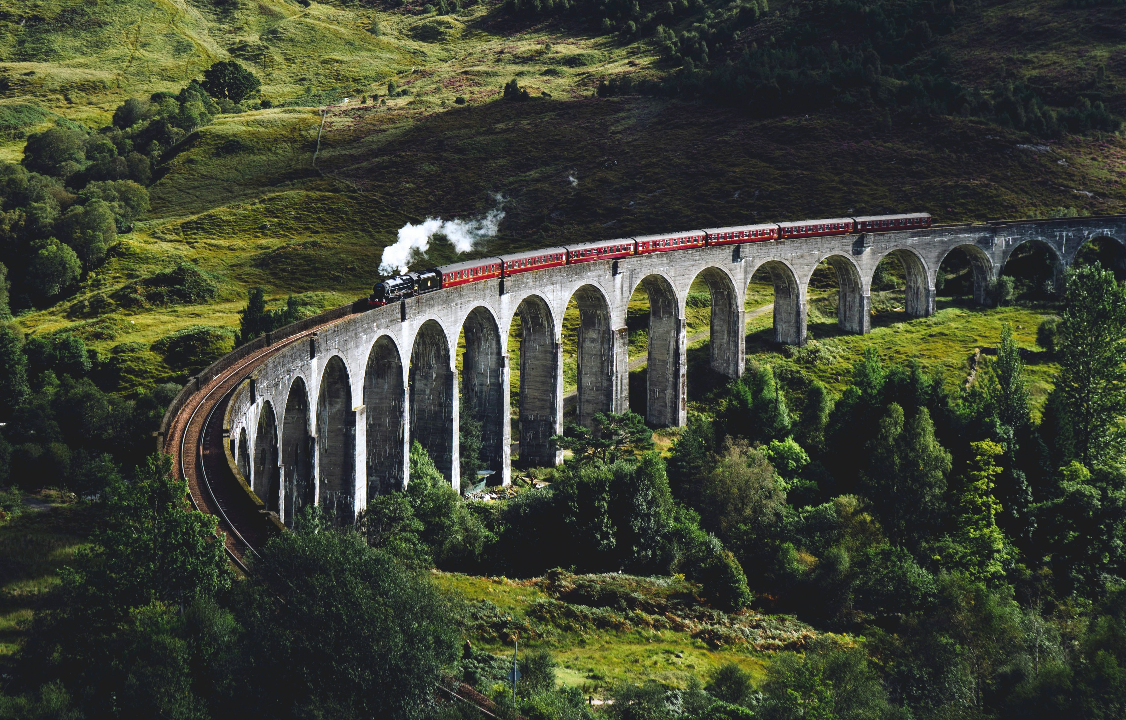 Train on bridge